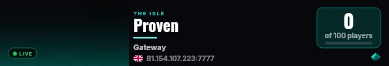 Proven live status badge