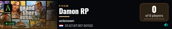 Damon RP live status badge