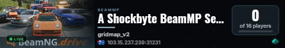 A Shockbyte BeamMP Server live status badge