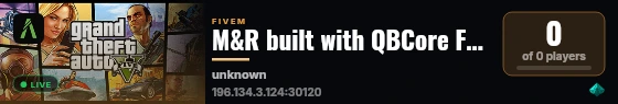 M&R built with QBCore Framework by JericoFx & Kakarot & Hamy! live status badge