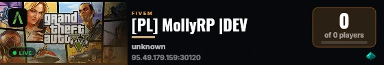 [PL] MollyRP |DEV live status badge