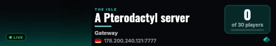 A Pterodactyl server live status badge