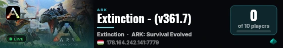 Extinction - (v361.7) live status badge