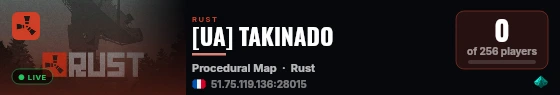 [UA] TAKINADO live status badge