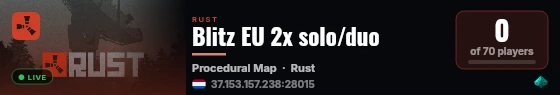 Blitz EU 2x solo/duo live status badge