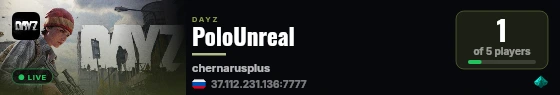 PoloUnreal live status badge