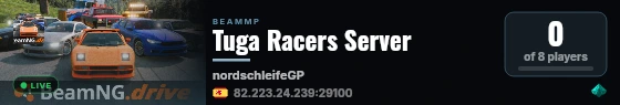 Tuga Racers Server live status badge