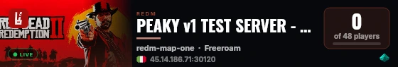 PEAKY v1 TEST SERVER - dev by: Axel live status badge