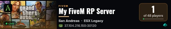 My FiveM RP Server live status badge