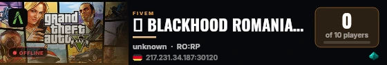 ⚡ BLACKHOOD ROMANIA ROLEPLAY live status badge