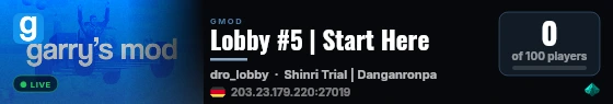Lobby #5 | Start Here live status badge