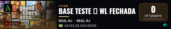 BASE TESTE 🡺 WL FECHADA live status badge