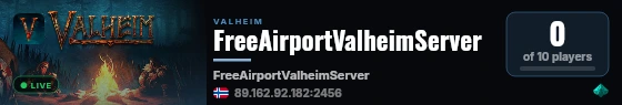 FreeAirportValheimServer live status badge