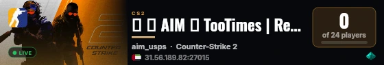 ★ ► AIM ● TooTimes | Redline Deagle USP AWP live status badge