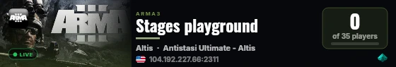 Stages playground live status badge