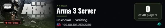 Arma 3 Server live status badge