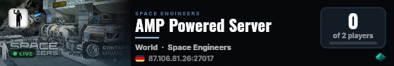 AMP Powered Server live status badge