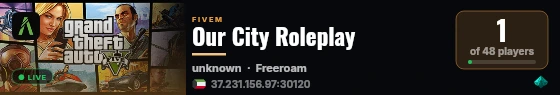 Our City Roleplay live status badge