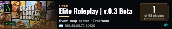 Elite Roleplay | v.0.3 Beta live status badge