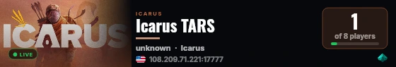 Icarus TARS live status badge