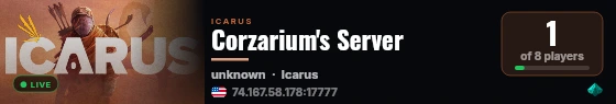 Corzarium's Server live status badge