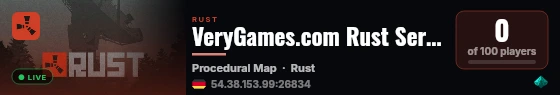 VeryGames.com Rust Server live status badge
