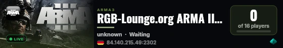 RGB-Lounge.org ARMA III Eventserver live status badge