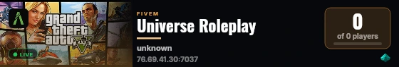 Universe Roleplay live status badge