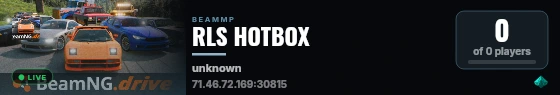 RLS HOTBOX live status badge