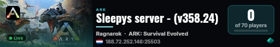 Sleepys server - (v358.24) live status badge