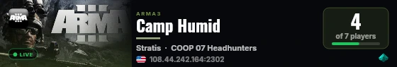 Camp Humid live status badge