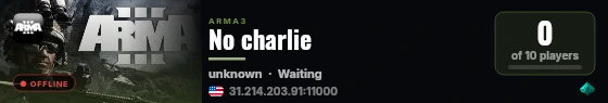 No charlie live status badge