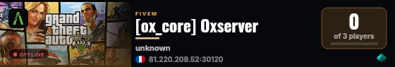 [ox_core] Oxserver live status badge