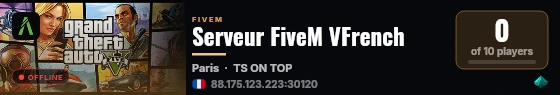 Serveur FiveM VFrench live status badge