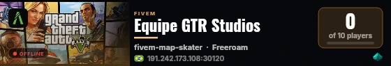 Equipe GTR Studios live status badge