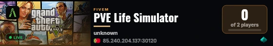 PVE Life Simulator live status badge