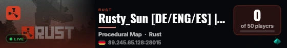 Rusty_Sun [DE/ENG/ES] | PvE | BradleyHeli | RaidBases & Events live status badge