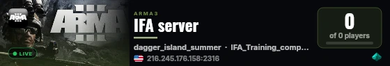 IFA server live status badge