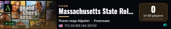 Massachusetts State RolePlay FivePD live status badge