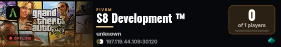 S8 Development ™ live status badge