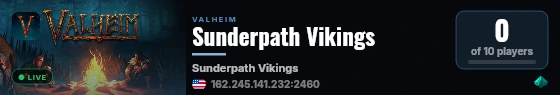 Sunderpath Vikings live status badge
