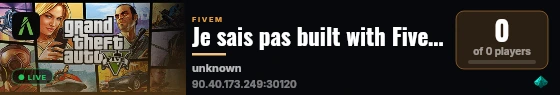 Je sais pas built with FiveM Basic Server! live status badge