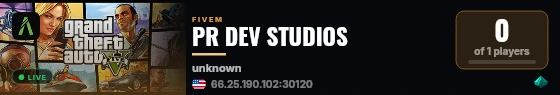 PR DEV STUDIOS live status badge