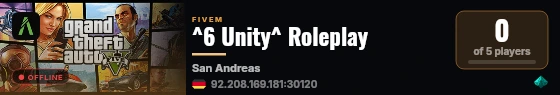 ^6 Unity^ Roleplay live status badge