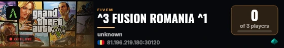^3 FUSION ROMANIA ^1 live status badge
