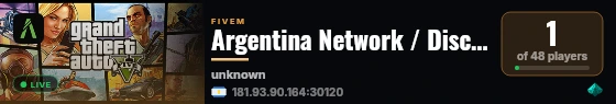 Argentina Network / Discord.gg/largentina +50k Usuarios / EN DESARROLLO live status badge