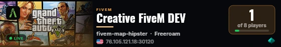 Creative FiveM DEV live status badge