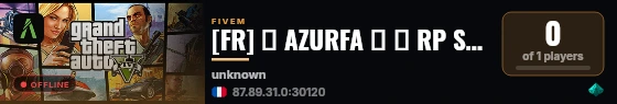 [FR] 🩵 AZURFA 🡺 🔓 RP SÉRIEUX 🡺 🎁 EXCLUSIF & OPTIMISÉ 🡺 DISCORD.GG/AZURFA ! 🩵 live status badge