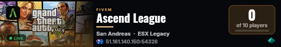 Ascend League live status badge
