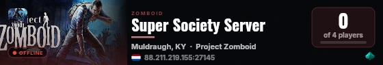 Super Society Server live status badge